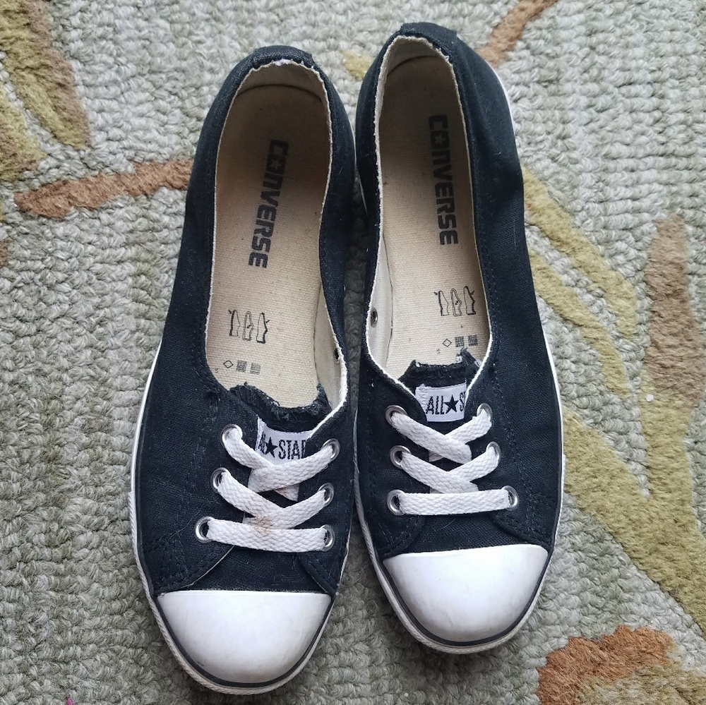 Black Converse Slip On Flats